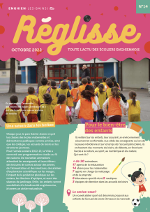 Couverture du magazine Réglisse avec têtiere rose et titre en jaune